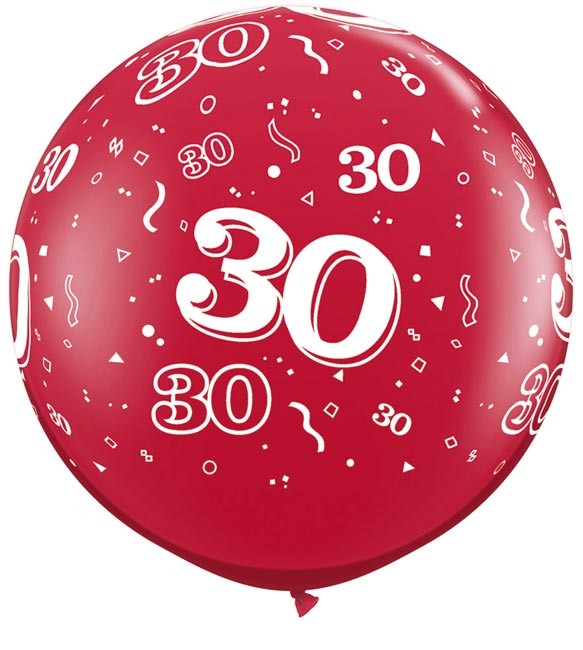 Ballon Anniversaire rond 30 ans rose : Ballons 30 ans sur