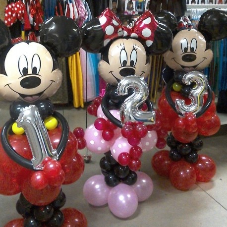 Lot de 8 ballons gonflables Mickey et Minnie jaune et rouge  Tente de jeux  sur Anniversaire et fête chez Déco de Héros